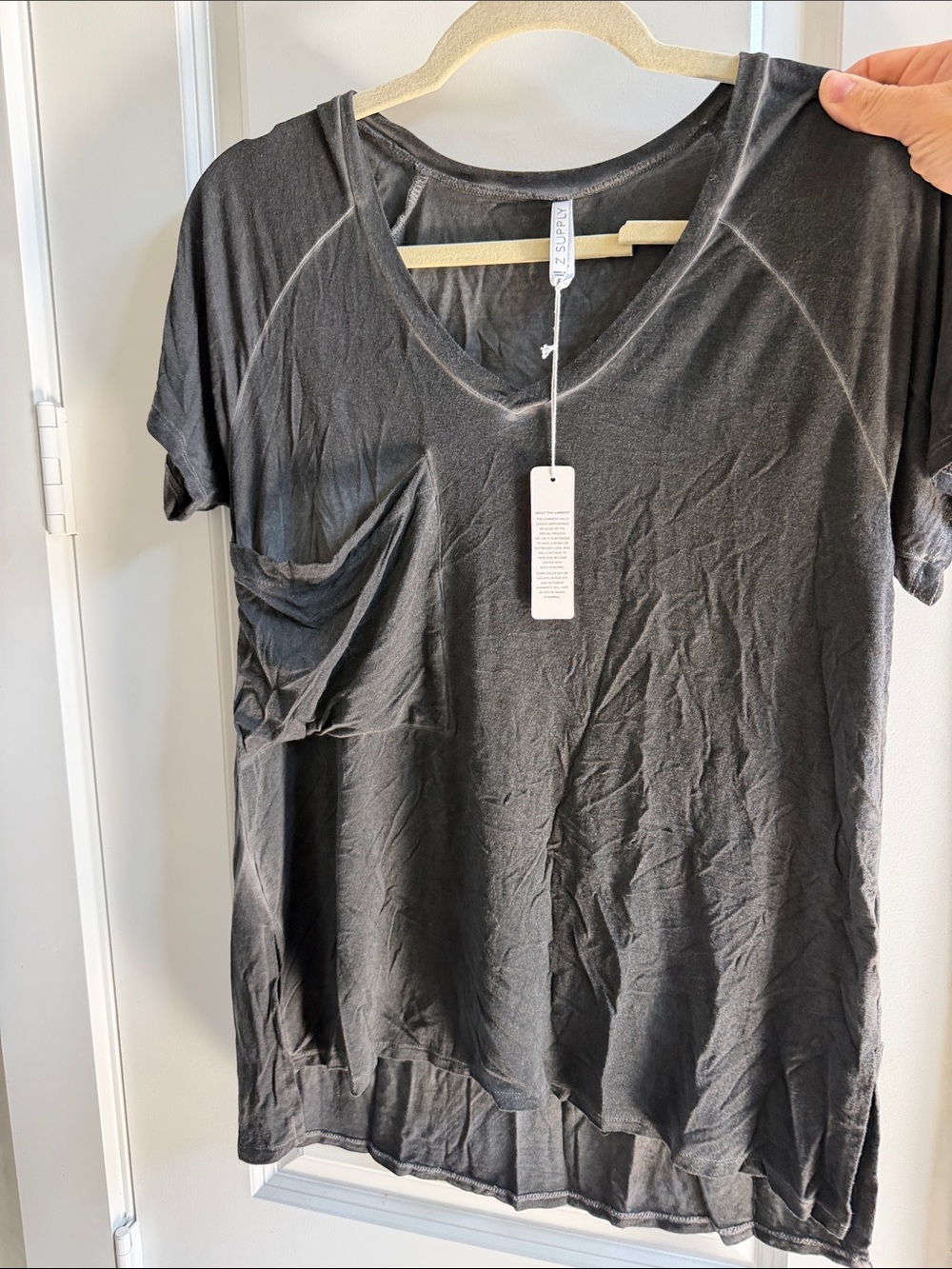 Z Supply Charcoal V-Neck Pocket Tee